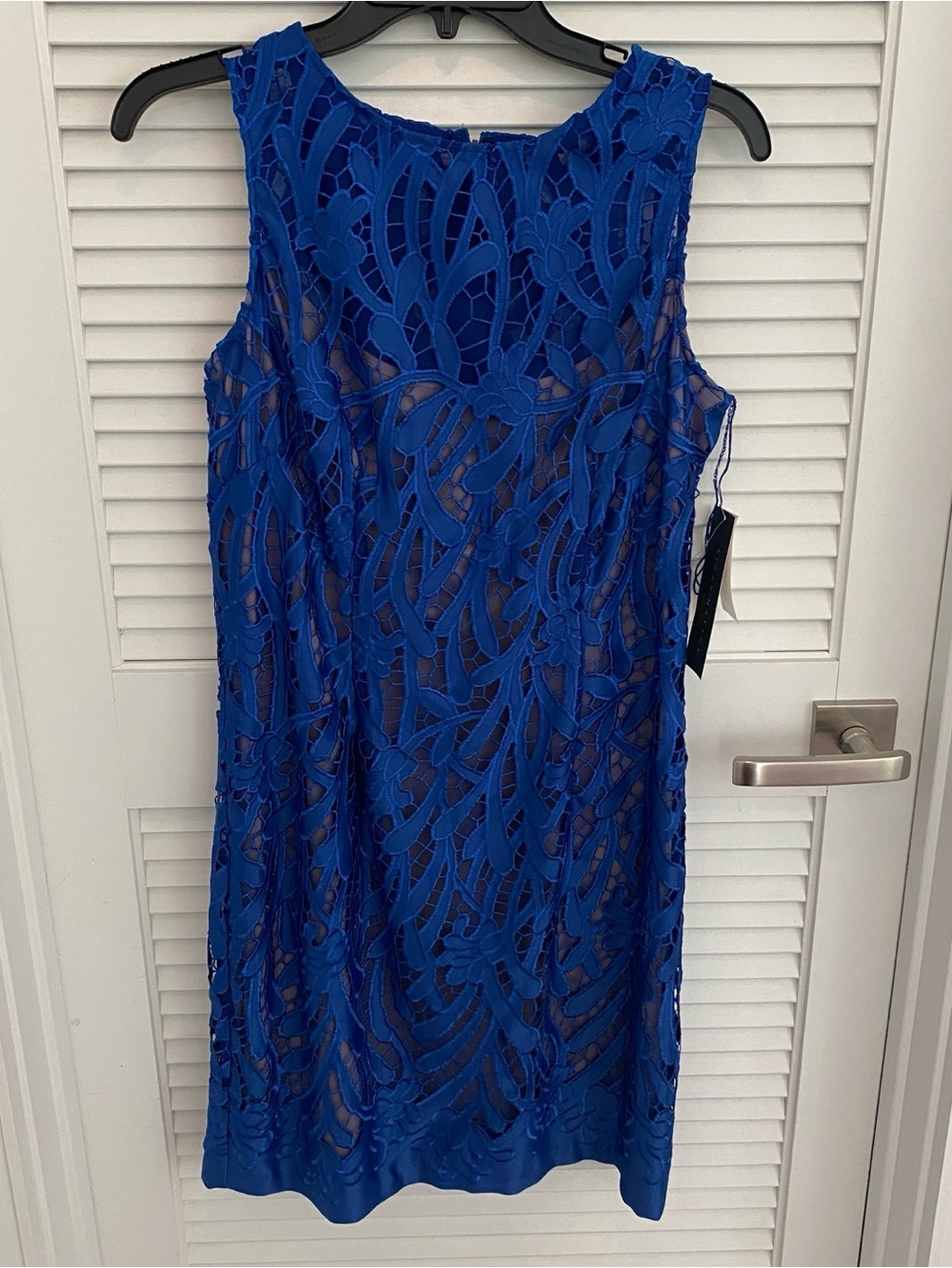 Aidan Mattox Royal Blue Lace Overlay Mini Dress